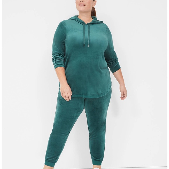 LIVI Active - SET Green Cozy Velour Long-Sleeve Hoodie Jogger - 2X 18/20 - Picture 1 of 12